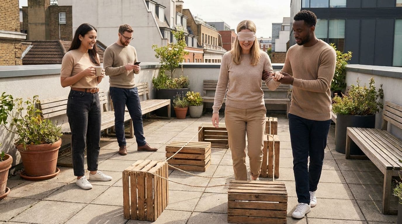 Blindfold Obstacle Course: a trust-based team building activity