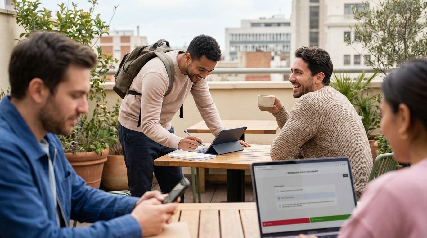 Quiz de pub : une activité classique de team building pour développer les connaissances, l’énergie et la cohésion d’équipe.